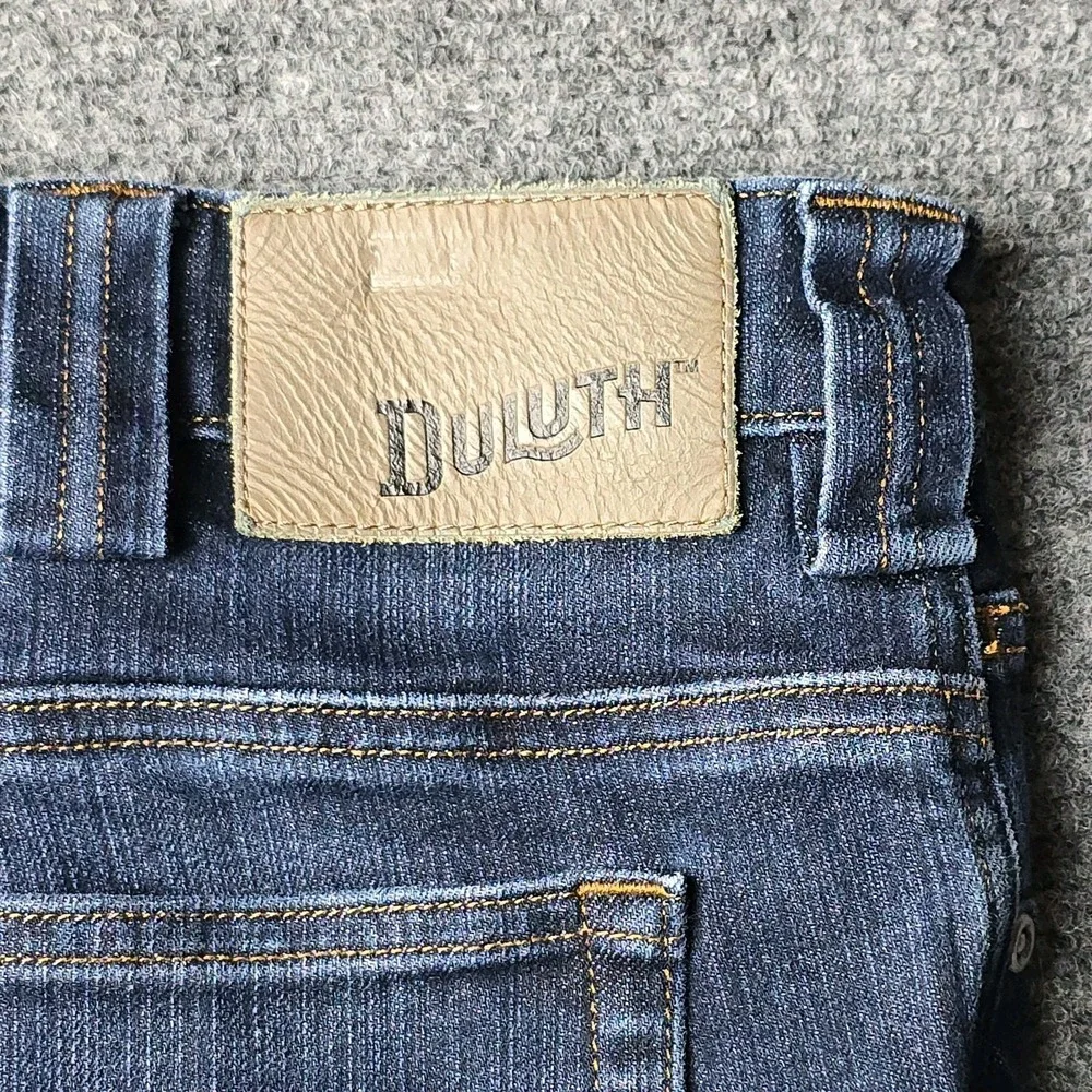 Duluth Ballroom Double Flex Jeans Mens 38x30 Slim Fit Blue‎ Dark Wash Straight